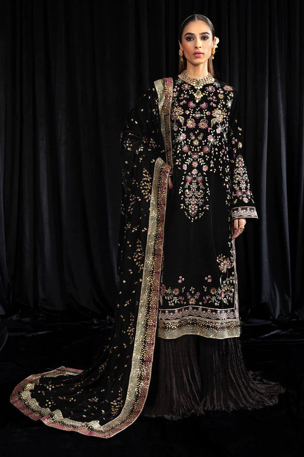 Maya By Nureh Unstitched 3 Piece Embroidered Velvet Suit NU23MYV NS-104 Kiyara - Winter Collection