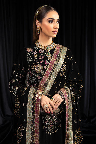 Maya By Nureh Unstitched 3 Piece Embroidered Velvet Suit NU23MYV NS-104 Kiyara - Winter Collection