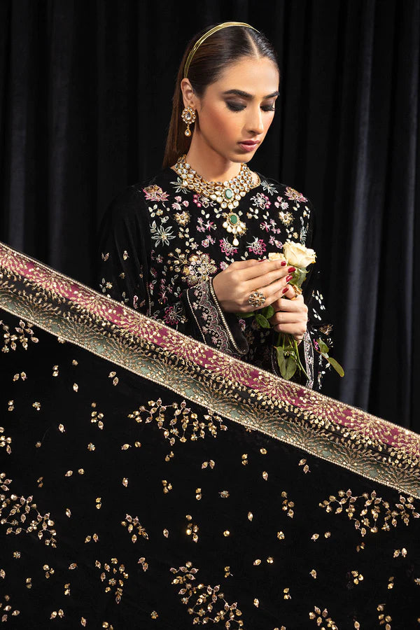 Maya By Nureh Unstitched 3 Piece Embroidered Velvet Suit NU23MYV NS-104 Kiyara - Winter Collection