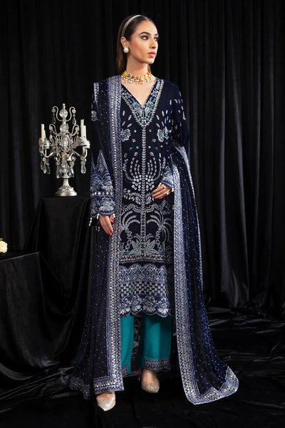 Maya By Nureh Unstitched 3 Piece Embroidered Velvet Suit NU23MYV NS-105 Safeena - Winter Collection