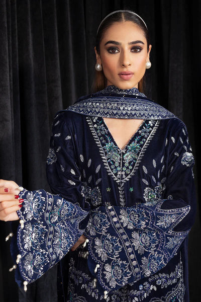 Maya By Nureh Unstitched 3 Piece Embroidered Velvet Suit NU23MYV NS-105 Safeena - Winter Collection