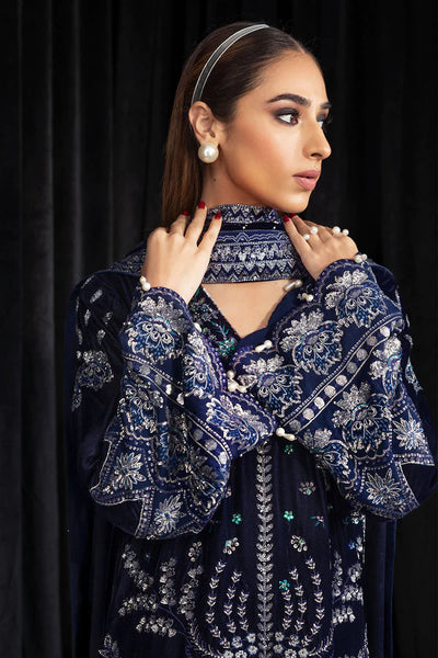 Maya By Nureh Unstitched 3 Piece Embroidered Velvet Suit NU23MYV NS-105 Safeena - Winter Collection