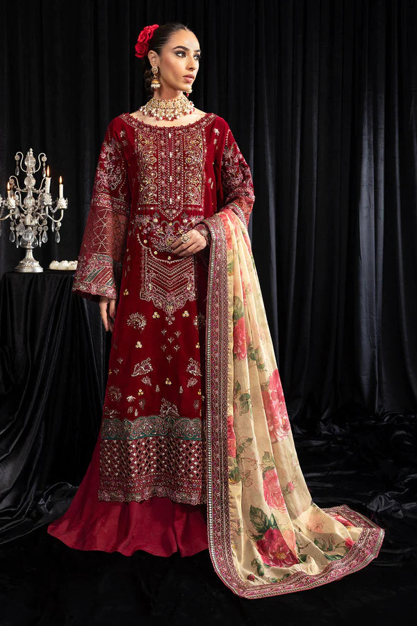 Maya By Nureh Unstitched 3 Piece Embroidered Velvet Suit NU23MYV NS-106 Elisa - Winter Collection