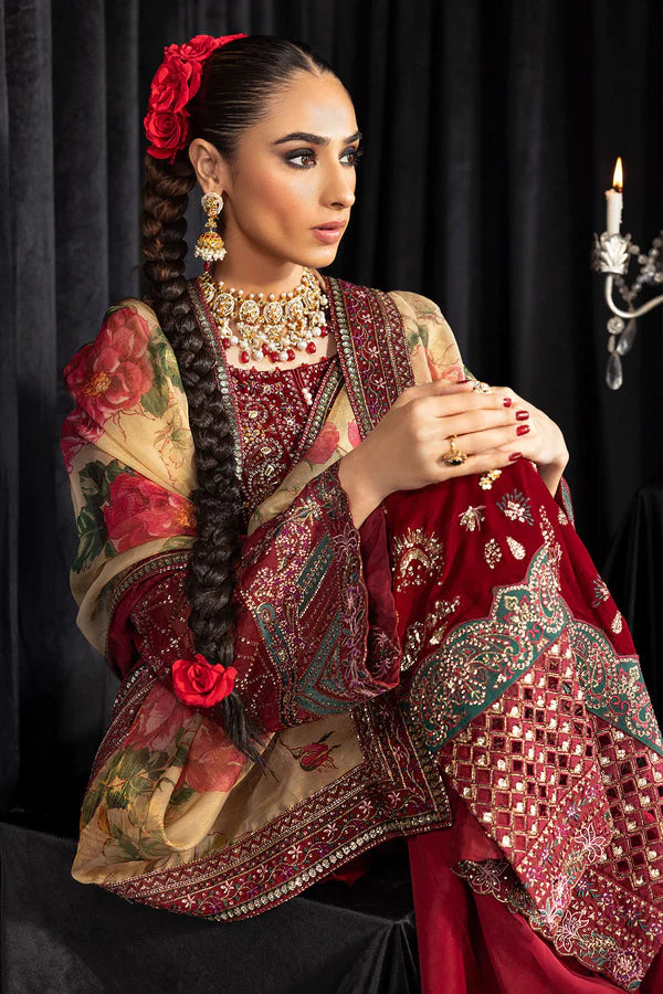 Maya By Nureh Unstitched 3 Piece Embroidered Velvet Suit NU23MYV NS-106 Elisa - Winter Collection