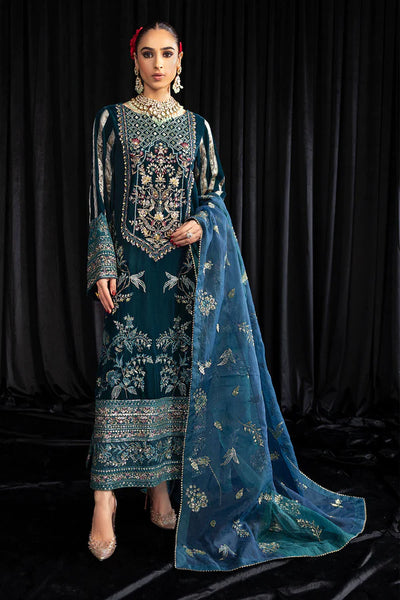 Maya By Nureh Unstitched 3 Piece Embroidered Velvet Suit NU23MYV NS-107 Lehar - Winter Collection