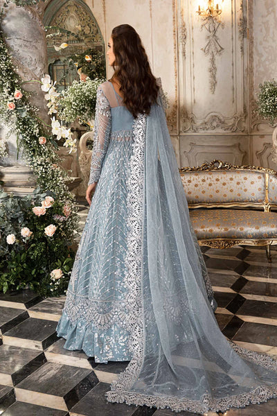 Mbroidered By Maria B Unstitched 4 Piece Embroidered Organza Suit MB23MW D2-Ice Blue - Luxury Collection