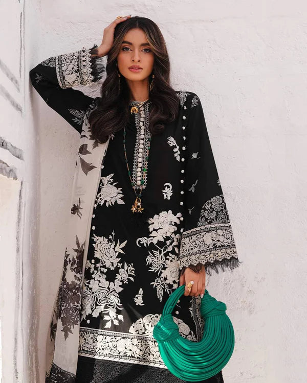 Muzlin By Sana Safinaz Stitched 3 Piece Embroidered Lawn Suit SS24MZ 7A - Spring Summer Collection