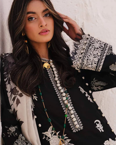 Muzlin By Sana Safinaz Stitched 3 Piece Embroidered Lawn Suit SS24MZ 7A - Spring Summer Collection