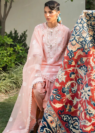 Muzlin By Sana Safinaz Stitched 3 Piece Embroidered Chambray Suit SS23MZ 5A - Pink - Summer Collection