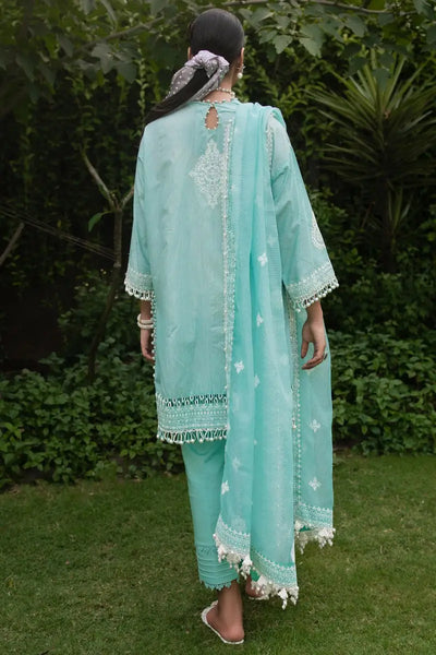 Muzlin By Sana Safinaz Stitched 3 Piece Embroidered Chambray Suit SS23MZ 5B - Green - Summer Collection