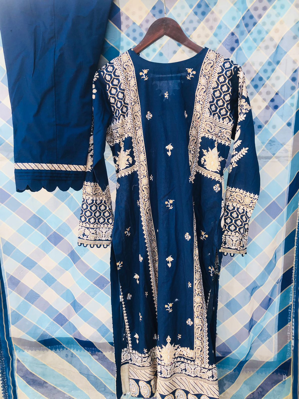 Muzlin By Sana Safinaz Stitched 3 Piece Embroidered Lawn Suit SS23MZ 10A - Blue - Summer Collection