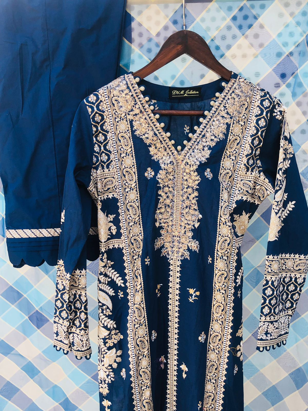 Muzlin By Sana Safinaz Stitched 3 Piece Embroidered Lawn Suit SS23MZ 10A - Blue - Summer Collection