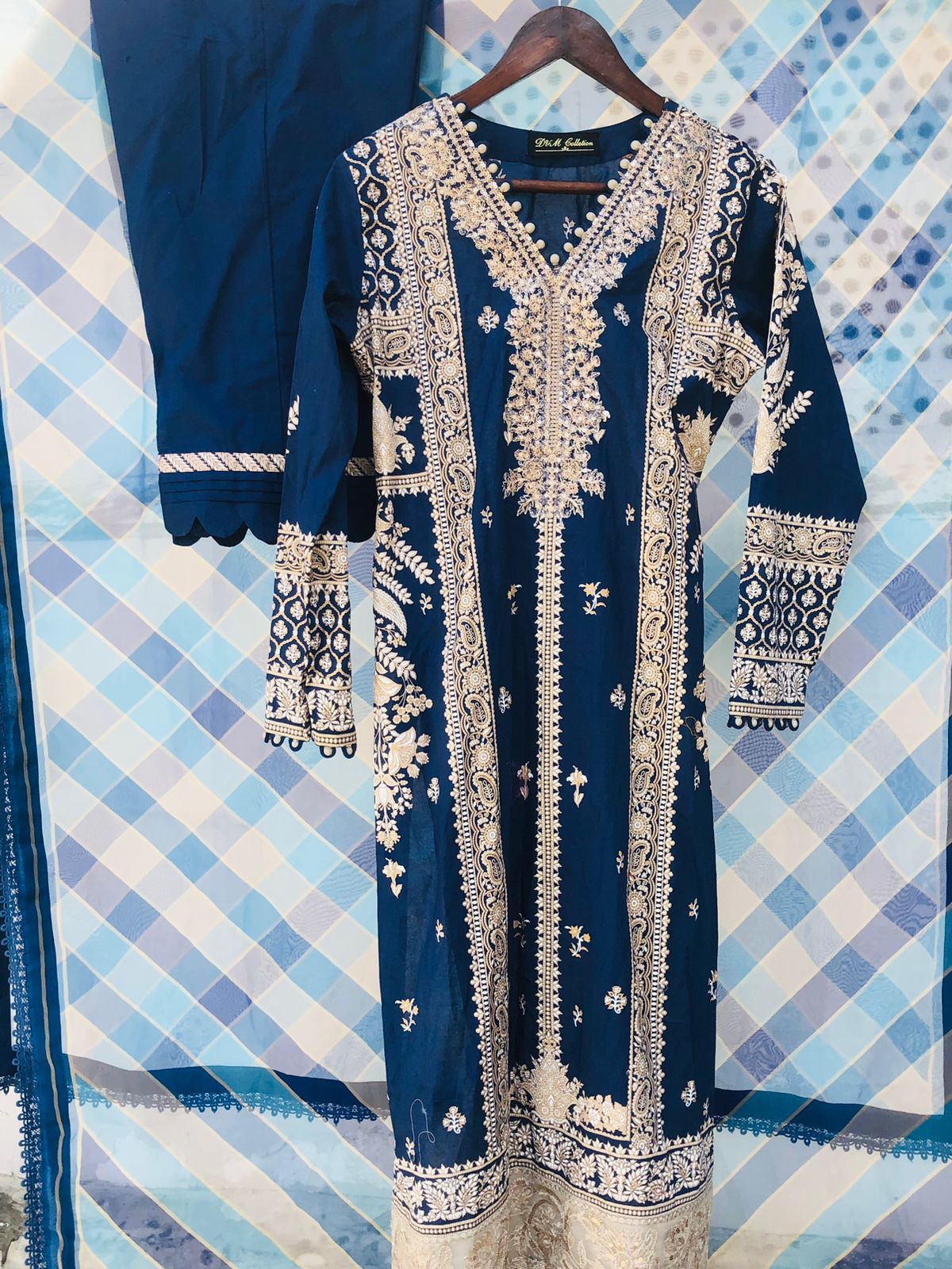 Muzlin By Sana Safinaz Stitched 3 Piece Embroidered Lawn Suit SS23MZ 10A - Blue - Summer Collection