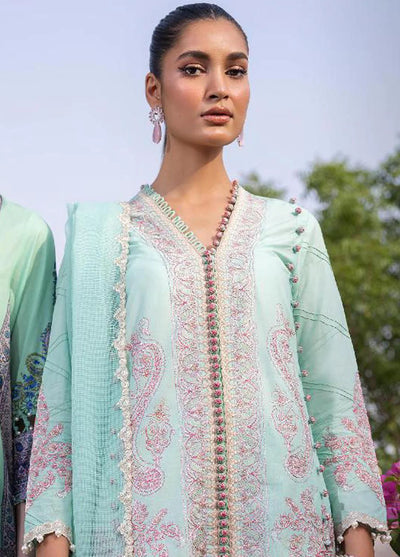 Muzlin By Sana Safinaz Stitched 3 Piece Embroidered Lawn Suit SS23MZ 18B - Blue - Summer Collection