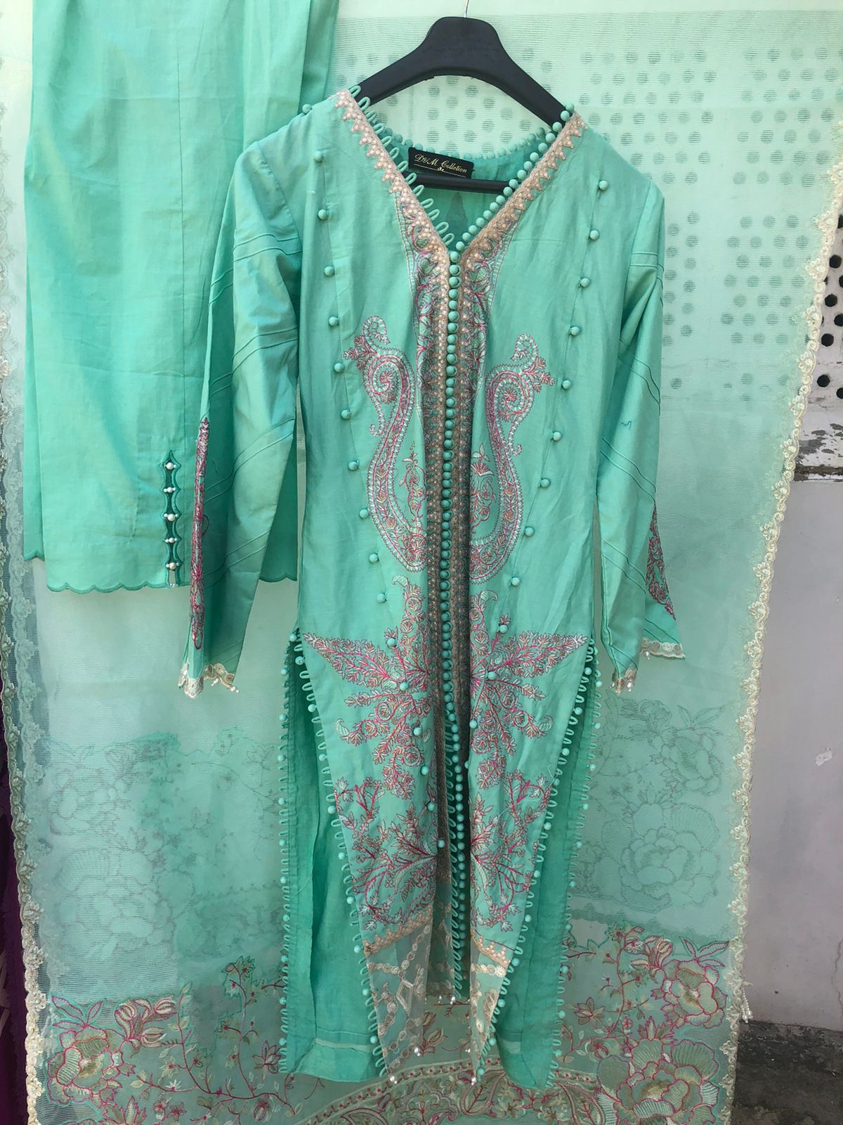 Muzlin By Sana Safinaz Stitched 3 Piece Embroidered Lawn Suit SS23MZ 18B - Blue - Summer Collection