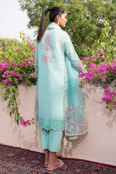 Muzlin By Sana Safinaz Stitched 3 Piece Embroidered Lawn Suit SS23MZ 18B - Blue - Summer Collection