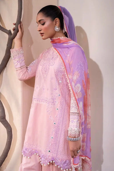 Muzlin By Sana Safinaz Stitched 3 Piece Embroidered Lawn Suit SS23MZ 19A - Pink - Summer Collection