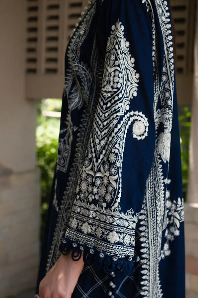 Muzlin By Sana Safinaz Stitched 3 Piece Embroidered Lawn Suit SS23MZ 19B - Blue - Summer Collection