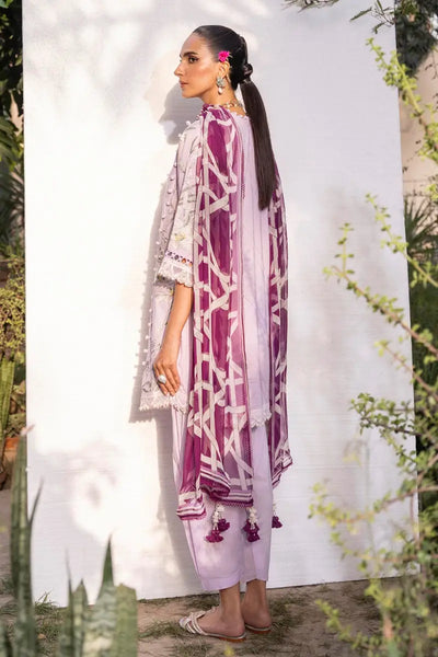 Muzlin By Sana Safinaz Stitched 3 Piece Embroidered Lawn Suit SS23MZ 20A - Purple - Summer Collection