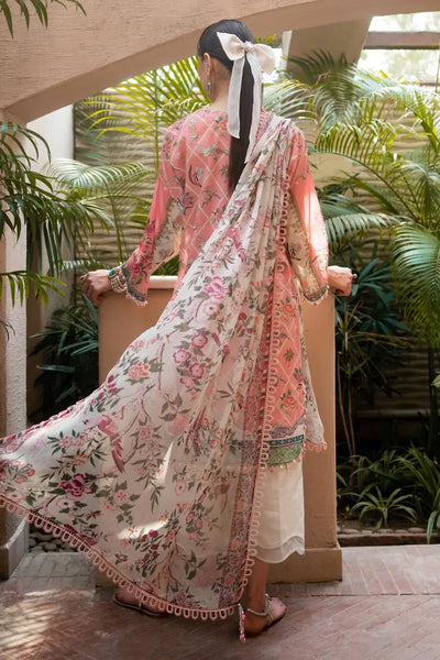 Muzlin By Sana Safinaz Stitched 3 Piece Embroidered Lawn Suit SS23MZ 4B - Pink - Summer Collection