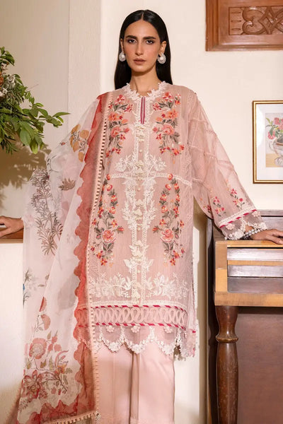 Muzlin By Sana Safinaz Stitched 3 Piece Embroidered Lawn Suit SS23MZ 6B - Pink - Summer Collection