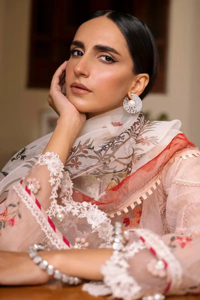 Muzlin By Sana Safinaz Stitched 3 Piece Embroidered Lawn Suit SS23MZ 6B - Pink - Summer Collection