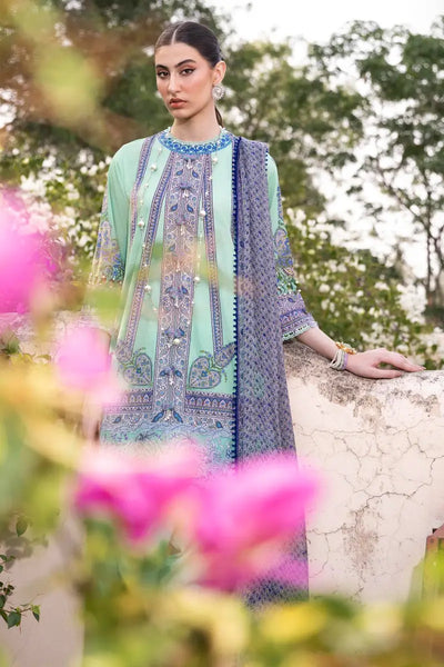 Muzlin By Sana Safinaz Stitched 3 Piece Embroidered Lawn Suit SS23MZ 9A - Green - Summer Collection