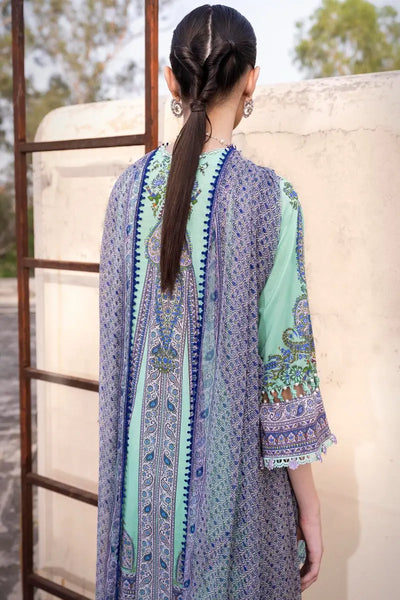 Muzlin By Sana Safinaz Stitched 3 Piece Embroidered Lawn Suit SS23MZ 9A - Green - Summer Collection