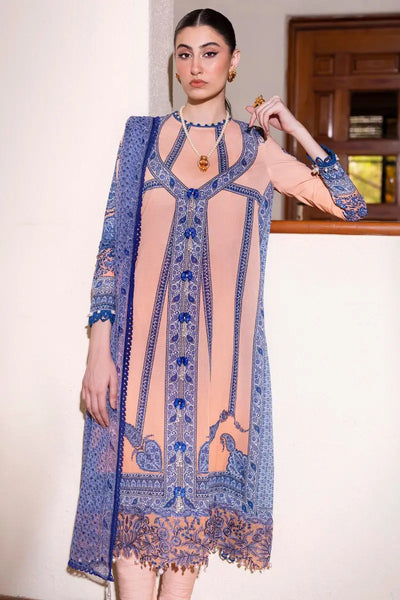 Muzlin By Sana Safinaz Stitched 3 Piece Embroidered Lawn Suit SS23MZ 9B - Pink - Summer Collection