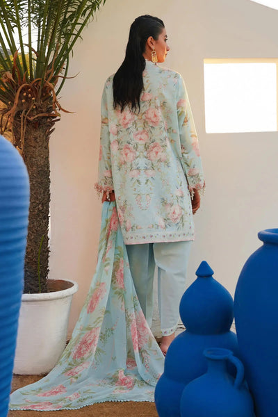 Muzlin Lawn By Sana Safinaz Stitched 3 Piece Embroidered Lawn Suit M241-004A-3CI - Blue - Summer Collection