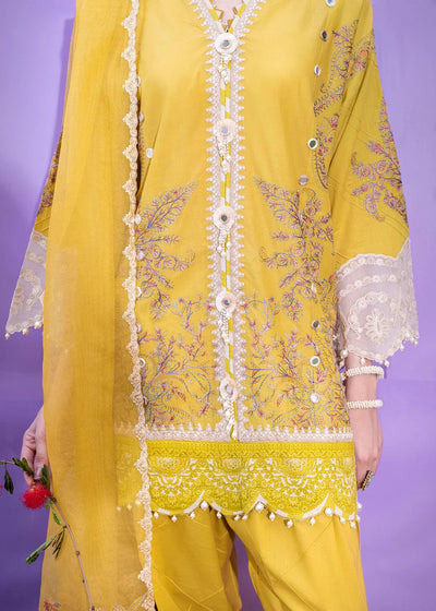 Muzlin By Sana Safinaz Stitched 3 Piece Embroidered Lawn Suit SS23MZ 18A - Yellow - Summer Collection