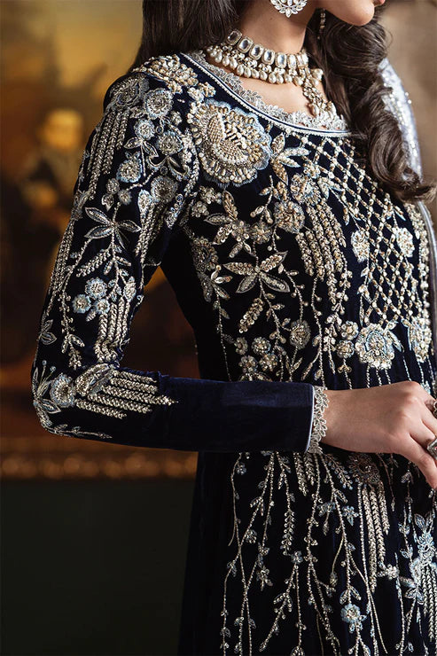 Niloufer By Mushq Unstitched 3 Piece Embroidered Velvet Suit MQ23N MV23-03 Yasmin - Luxury Collection