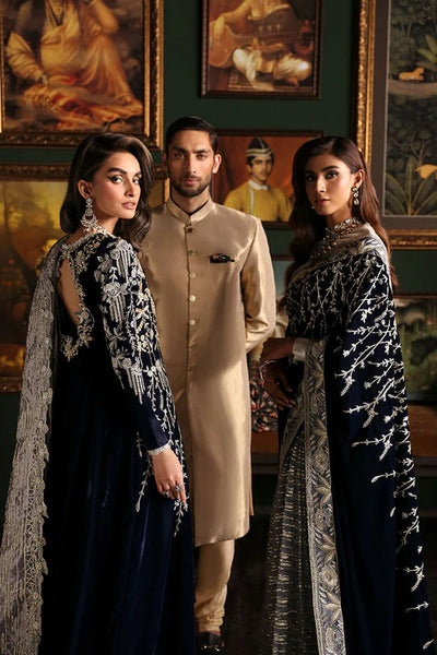 Niloufer By Mushq Unstitched 3 Piece Embroidered Velvet Suit MQ23N MV23-03 Yasmin - Luxury Collection