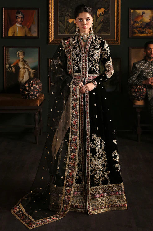 Niloufer By Mushq Unstitched 3 Piece Embroidered Velvet Suit MQ23N MV23-05 Pari - Luxury Collection