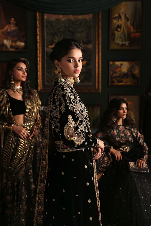 Niloufer By Mushq Unstitched 3 Piece Embroidered Velvet Suit MQ23N MV23-05 Pari - Luxury Collection