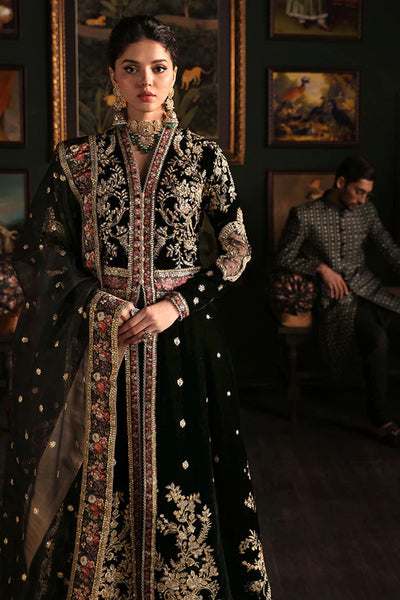 Niloufer By Mushq Unstitched 3 Piece Embroidered Velvet Suit MQ23N MV23-05 Pari - Luxury Collection