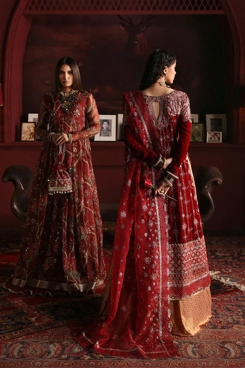 Niloufer By Mushq Unstitched 3 Piece Embroidered Velvet Suit MQ23N MV23-08 Farah - Luxury Collection