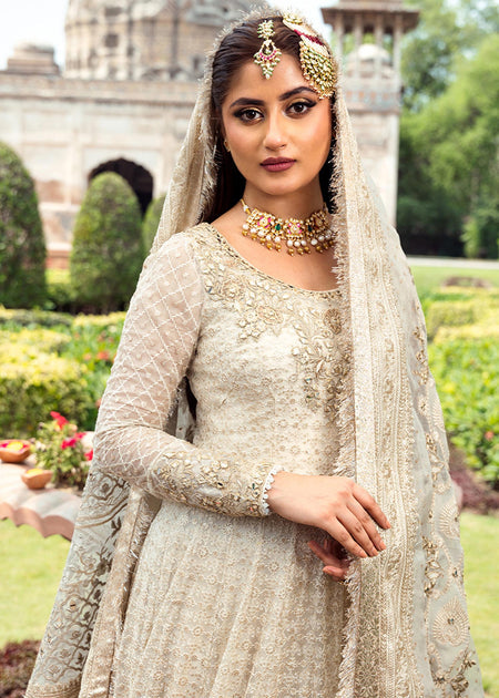 Nira by Faiza Saqlain Unstitched 3 Piece Embroidered Chiffon Suit NFQ23 NFQ-Cyra - Luxury Wedding Collection