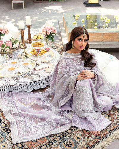 Nira by Faiza Saqlain Unstitched 3 Piece Embroidered Net Suit NFQ23 NFQ-Liyan - Luxury Wedding Collection