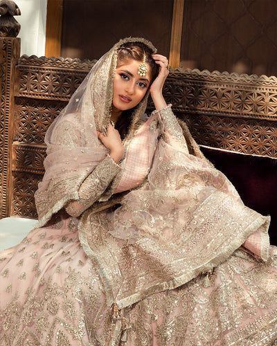 Nira by Faiza Saqlain Unstitched 3 Piece Embroidered Net Suit NFQ23 NFQ-Naiza - Luxury Wedding Collection