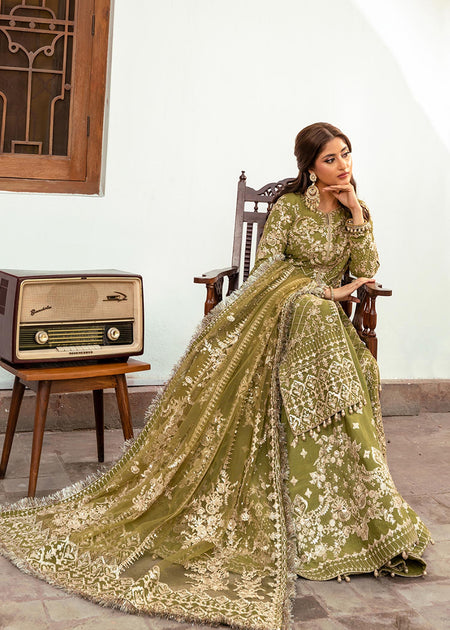 Nira by Faiza Saqlain Unstitched 3 Piece Embroidered Net Suit NFQ23 NFQ-Rozhin - Luxury Wedding Collection