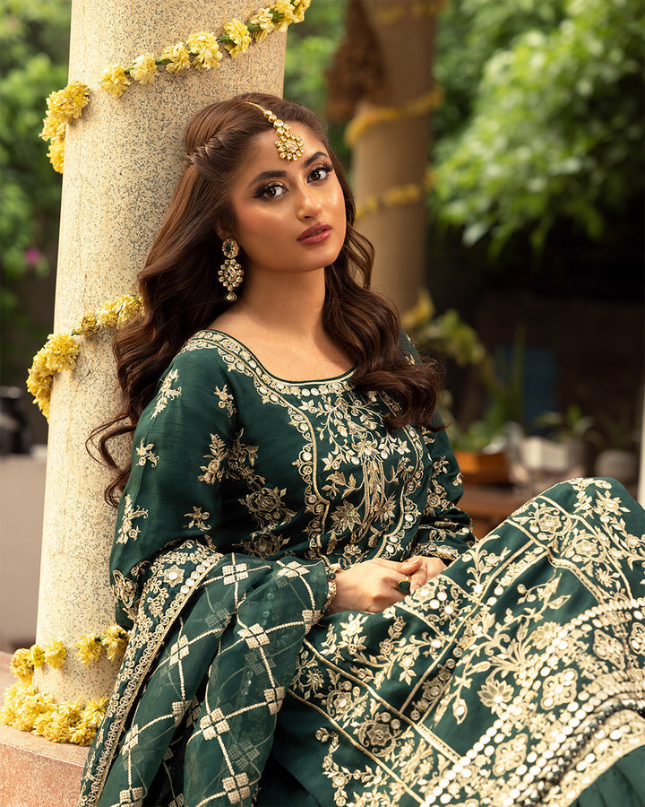 Nira by Faiza Saqlain Unstitched 3 Piece Embroidered Silk Suit NFQ23 NFQ-Ahin - Luxury Wedding Collection