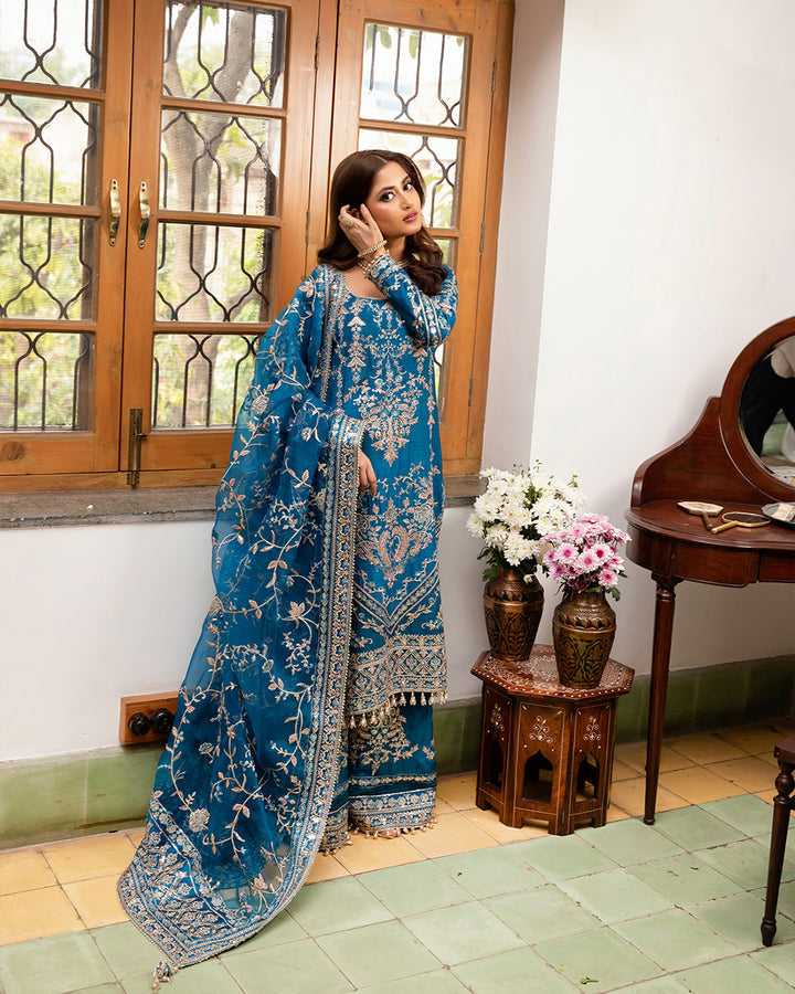 Nira by Faiza Saqlain Unstitched 3 Piece Embroidered Silk Suit NFQ23 NFQ-Ariya - Luxury Wedding Collection