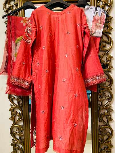 Noor By Saadia Asad Stitched 3 Piece Embroidered Lawn Suit - D8-Liana - Summer Collection D & M COLLECTION AND NIZAMI JEWELRY