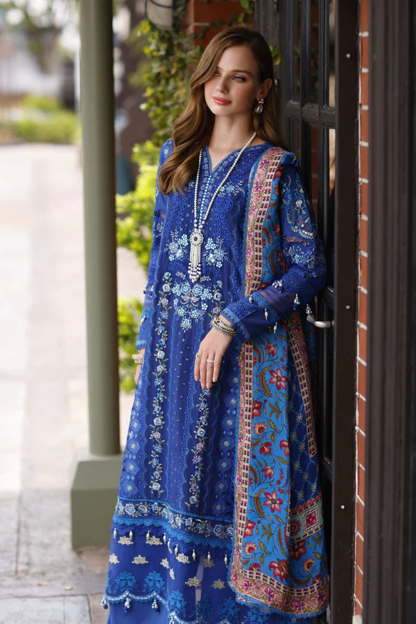 Noor By Saadia Asad Unstitched 3 Piece Embroidered Lawn Suit - D11-Lia - Summer Eid Collection D & M COLLECTION AND NIZAMI JEWELRY