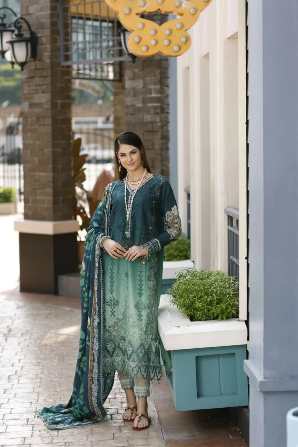 Noor By Saadia Asad Unstitched 3 Piece Embroidered Lawn Suit - D3-Zalia - Summer Eid Collection D & M COLLECTION AND NIZAMI JEWELRY