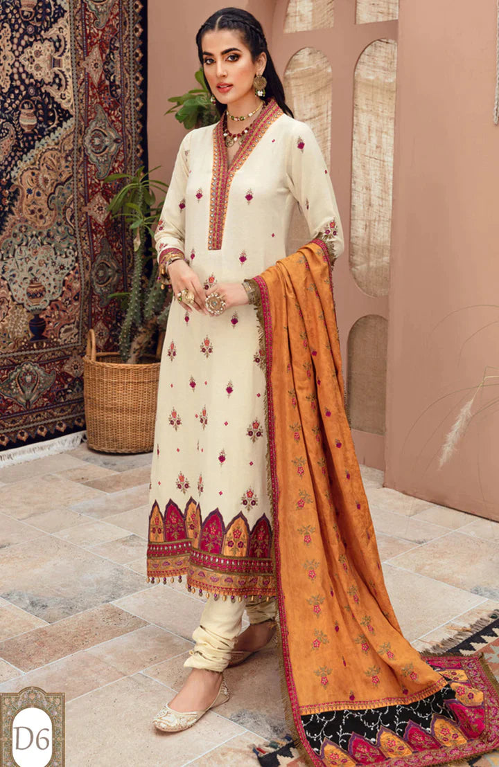 Noor by Saadia Asad Stitched 3 Piece Embroidered Karandi Suit SA21NS D-06 - Winter Collection