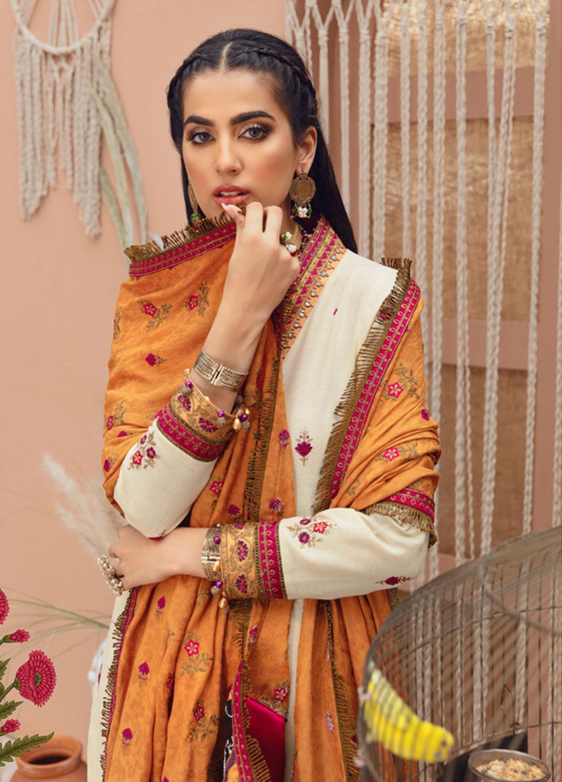 Noor by Saadia Asad Stitched 3 Piece Embroidered Karandi Suit SA21NS D-06 - Winter Collection