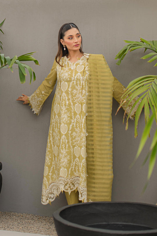 Qline by Qalamkar Stitched 3 Piece Embroidered Lawn Suit QLM24Q JK-02 MELIS - Summer Collection