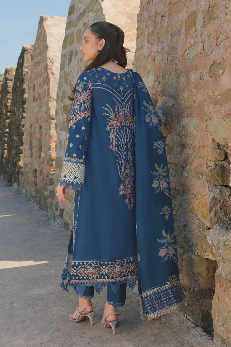 Qalamkar Unstitched 3 Piece Embroidered Lawn Suit BE-01 Natalia - Eid Collection D & M COLLECTION AND NIZAMI JEWELRY